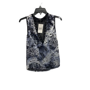 Lida Collection Grey Floral Cutout Tank Top S/M - Women's Tops